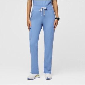 Figs Women's Yola High Waisted Scrub Ceil Blue Pants Size Medium Regular PO#2444
